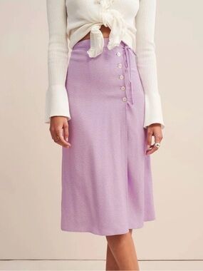 Rouje Lilac Wrap Midi Skirt